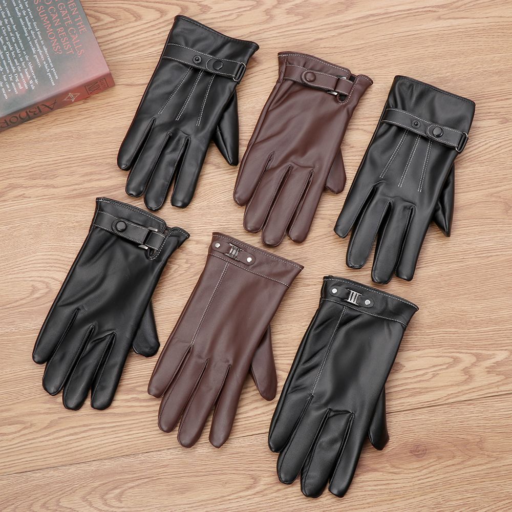 Leather Work Winter Gloves - Guanti in pelle termica in pile