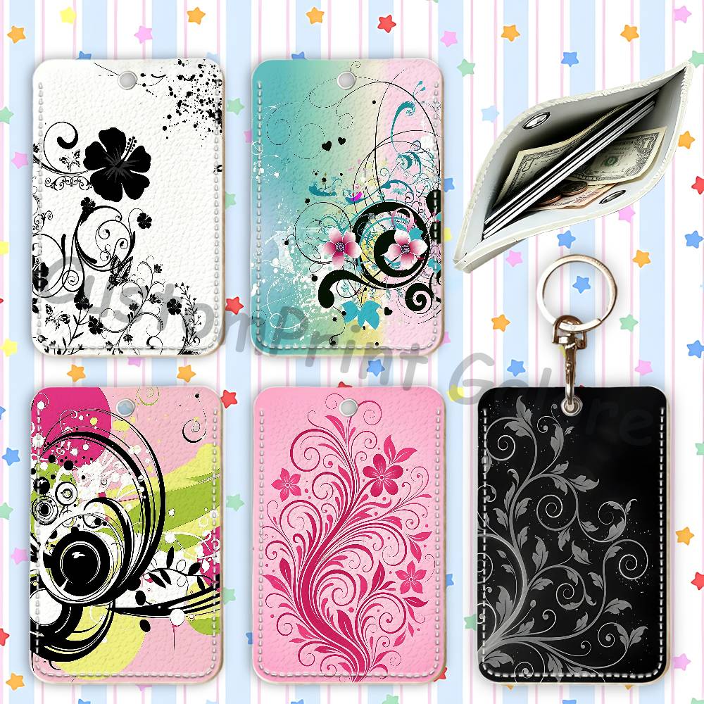 For Leather Work - Vectorflourish Floral Metro Frutiger Porta Carte