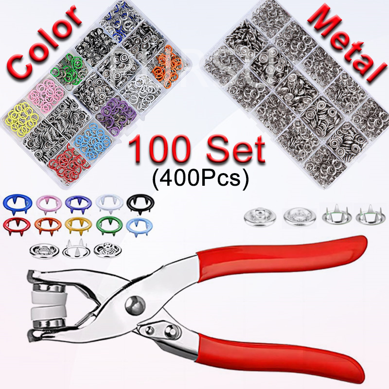 Snap Fastener Setter - 100 set di pinze a scatto