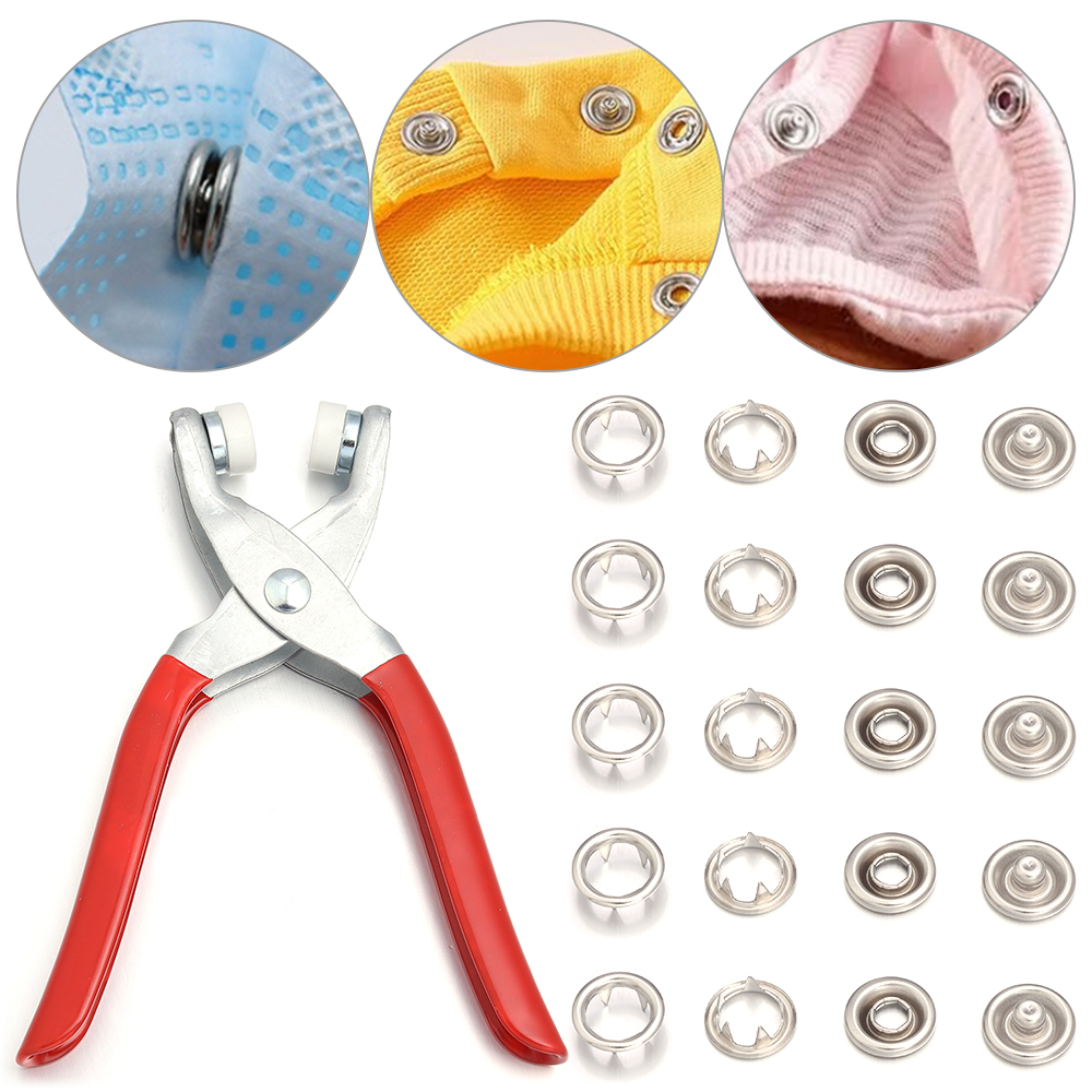 Snap Fastener Setter - 50 Set di Bottoni a Pressione