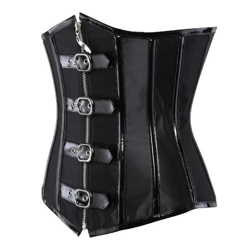 Leather Workout Belt - Corsetto Gotico Sottoschiena con Cerniera, Modellatore