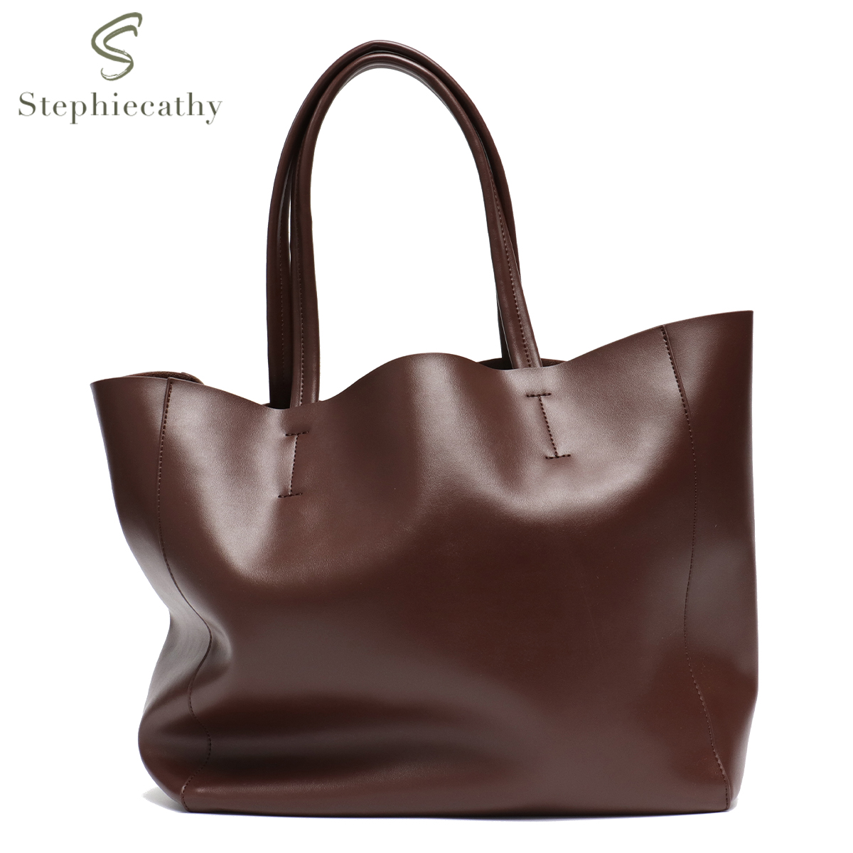 Leather Work Bag Laptop - Borsa tote di grande capacità per