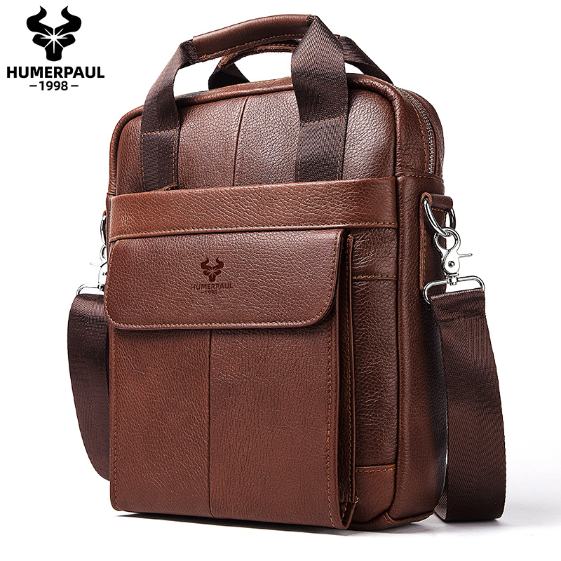 Leather Work Bag Laptop - Borse da uomo in vera pelle