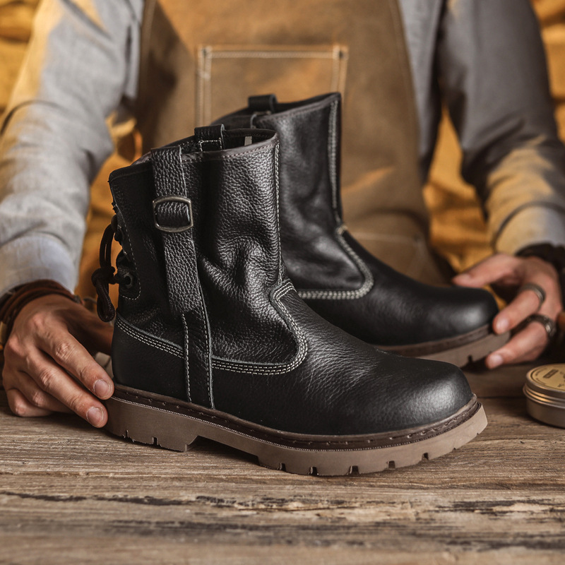 Leather Work Youtube - Stivali da lavoro a tubo alto