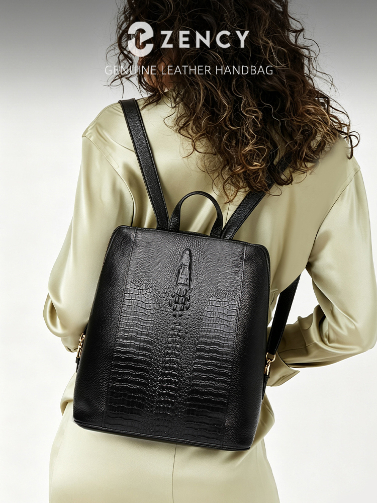 Leather Work Bag Laptop - Zency Zaino da donna in pelle