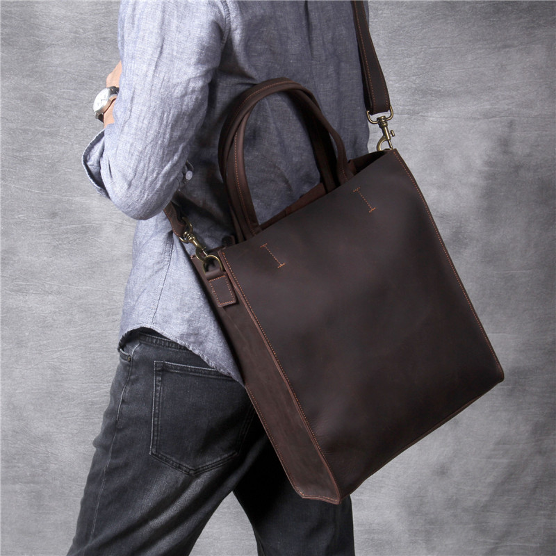 Borsa tote a mano da uomo vint - Leather Work Bag Laptop recensione e prezzo