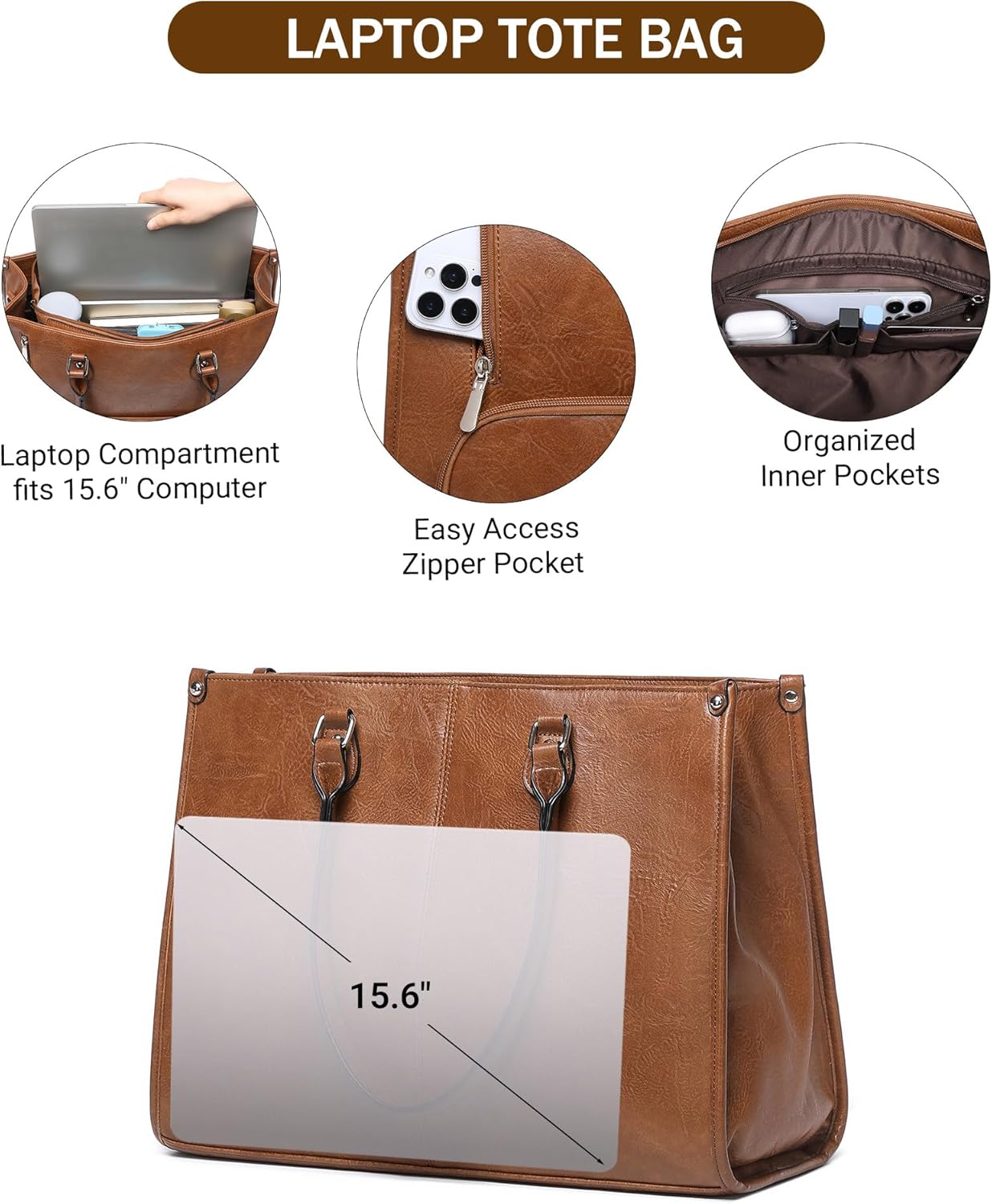 Borsa per Laptop 2 in 1 con Sc - Leather Work Bag Laptop recensione e prezzo
