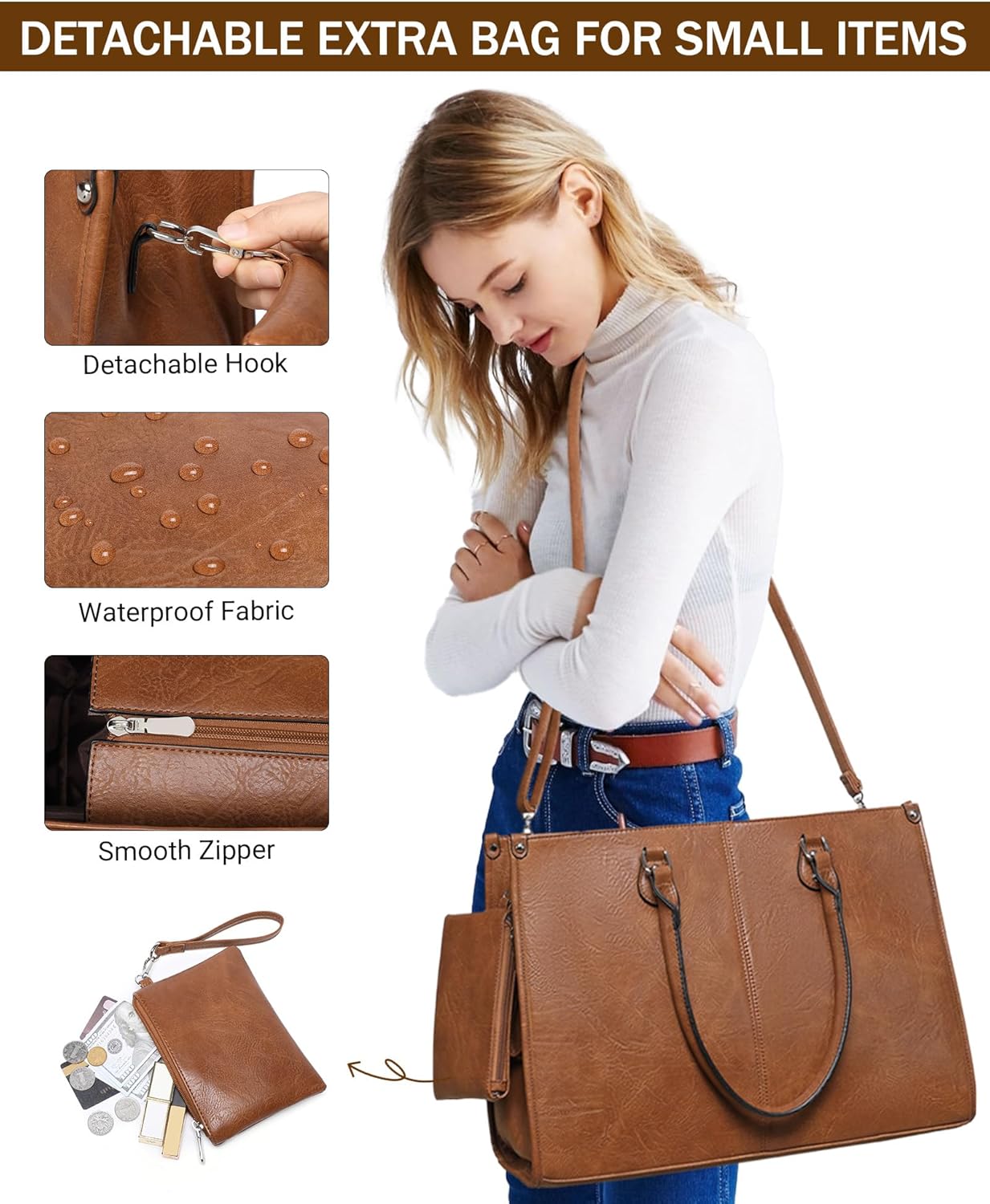 Borsa per Laptop 2 in 1 con Sc - Leather Work Bag Laptop recensione e prezzo
