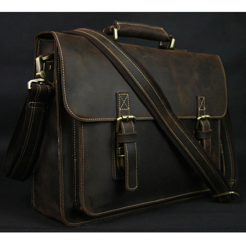 Vintage Crazy Horse valigetta  - Leather Work Bag Laptop recensione e prezzo