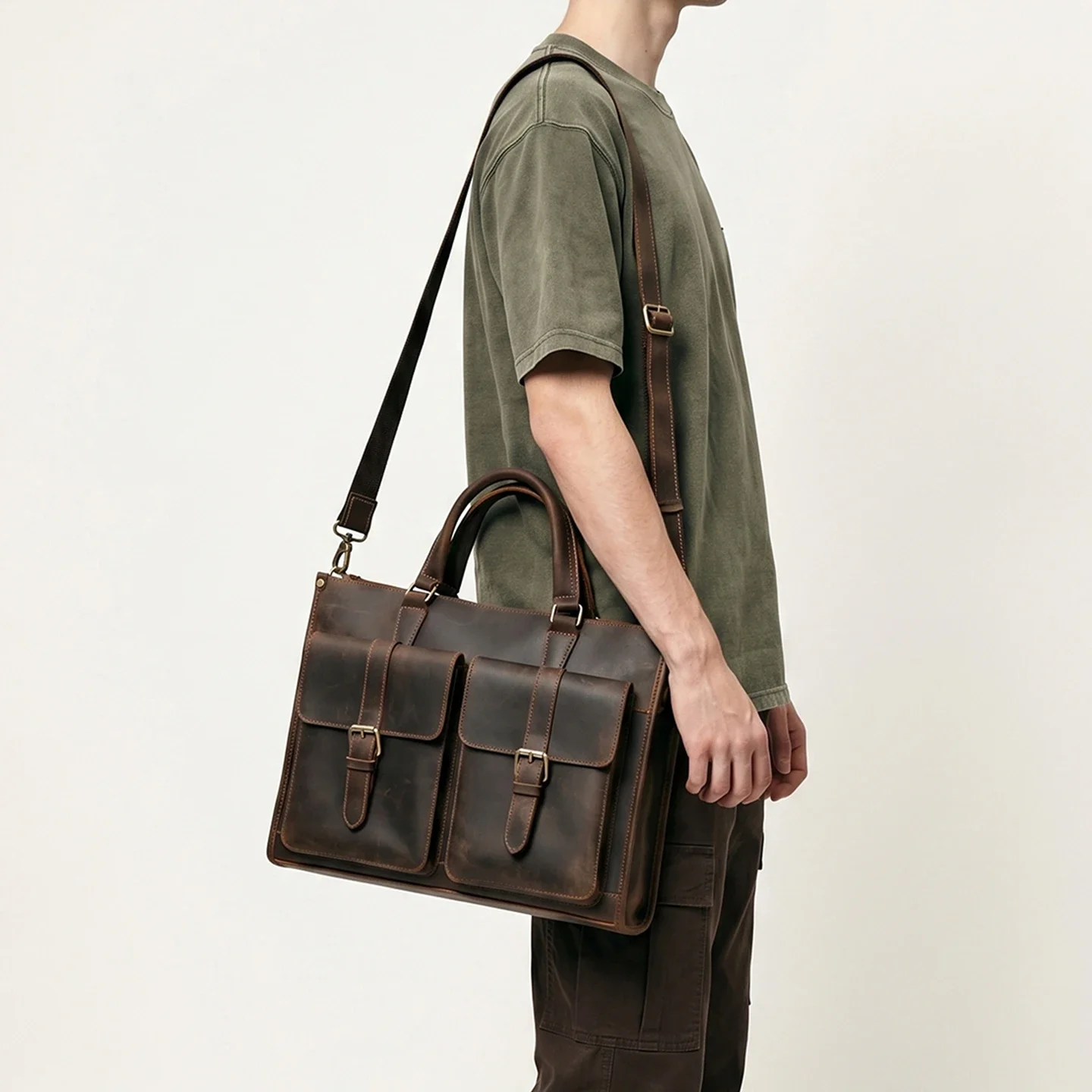 Borsa a Tracolla Vintage in Ve - Leather Work Bag Laptop recensione e prezzo