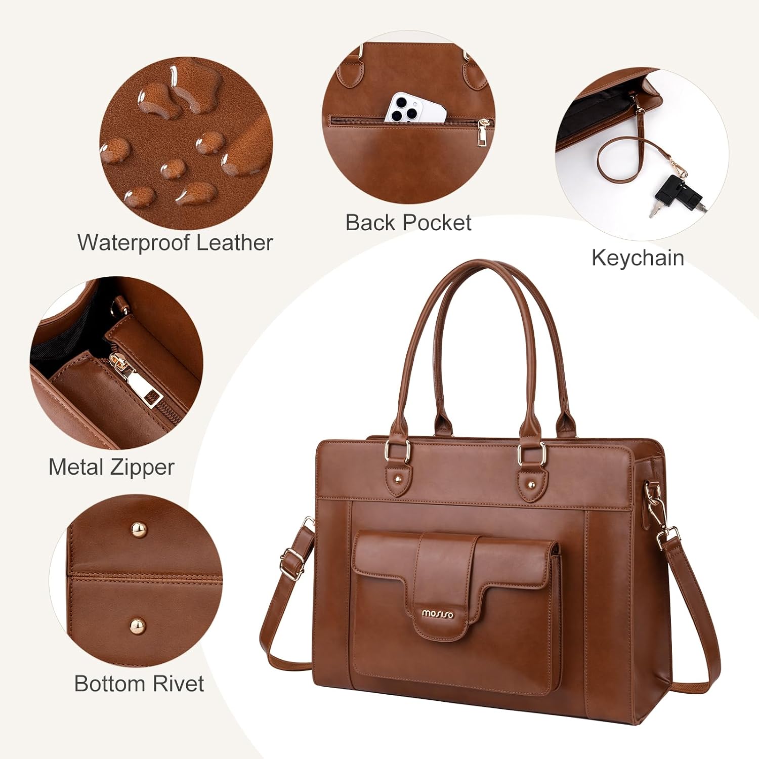 Borsa tote per laptop MOSISO d - Leather Work Bag Laptop recensione e prezzo