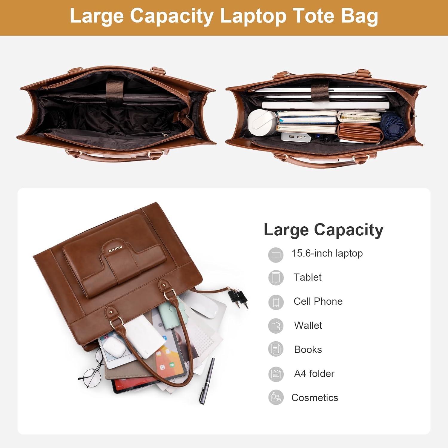 Borsa tote per laptop MOSISO d - Leather Work Bag Laptop recensione e prezzo